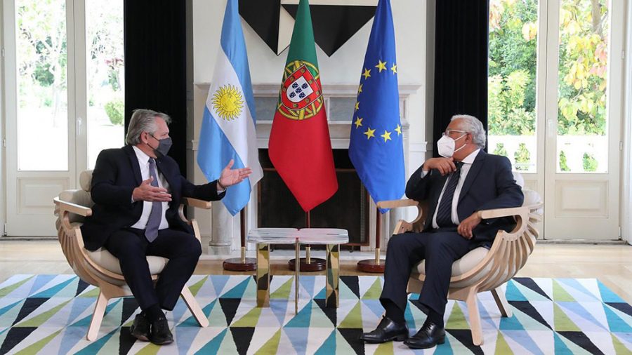 Alberto Fernández, reunido con el primer ministro de Portugal en Lisboa
