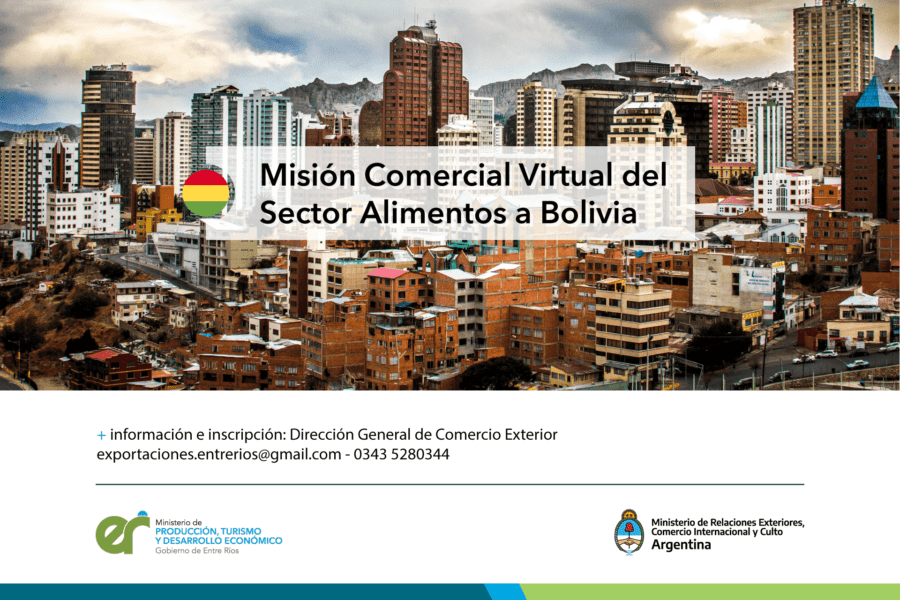Se invita a participar de la Misión Comercial Virtual del Sector Alimentos a Bolivia