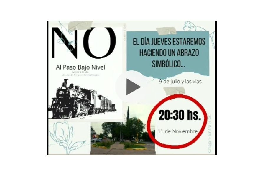 NO a La Obra Paso Bajo Nivel: Vecinos de Chajarí convocan para esta noche 20:30hs, a un abrazo simbólico a los árboles de la avenida 9 de julio