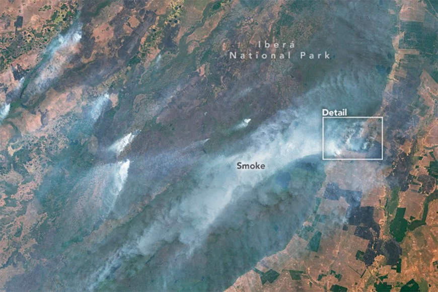 La NASA publicó fotos satelitales que muestran la catástrofe en Corrientes