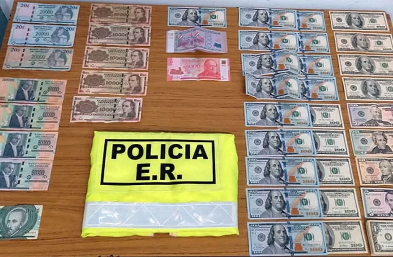 Paso Cerrito: Viajaba con 2.434 dólares y se los incautaron cuando ingresaba a Entre Ríos