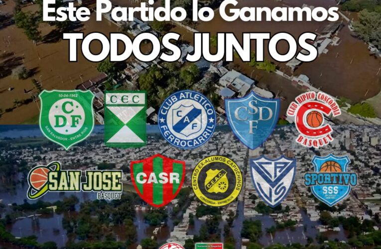 Clubes de Básquet de Entre Ríos se unen en una Campaña Solidaria para Ayudar a Familias Afectadas por Inundaciones en Concordia