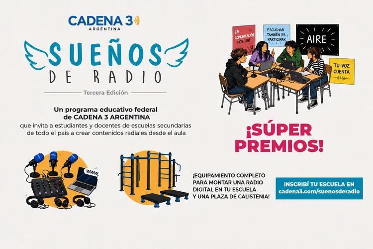 Invitan a las escuelas secundarias a participar del certamen federal Sueños de Radio